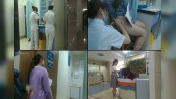 胆大包天妹子暗藏摄像机TP人来人往的医院女科室一波接一波的女人打屁股针